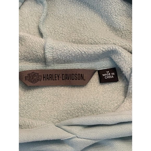 Harley-Davidson Women's M‎ Blue Pullover Hoodie hooded sweatshirt Missing String - Picture 8 of 9